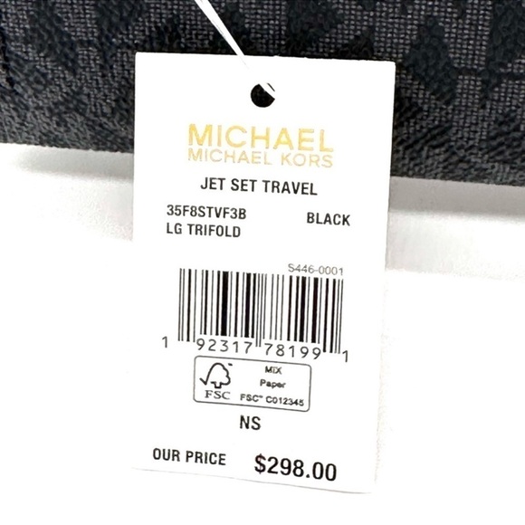 Michael Kors Large Trifold Wallet Black (NWT) - Picture 8 of 8